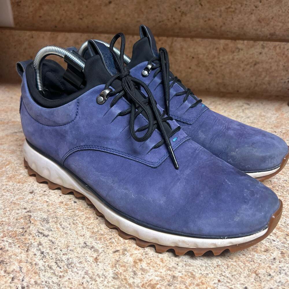 Cole Haan GrandExplore All-Terrain Oxford Blue Suede Hiking Sneakers